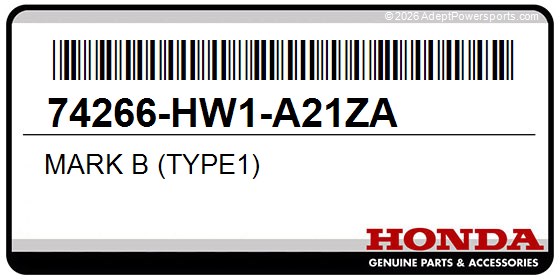 Honda 74266-HW1-A21ZA Mark B (Type1)