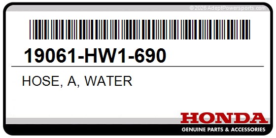 Honda 19061-HW1-690 Hose, A, Water