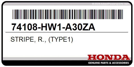 Honda 74108-HW1-A30ZA Stripe, R., (Type1)