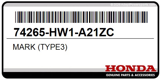 Honda 74265-HW1-A21ZC Mark (Type3)