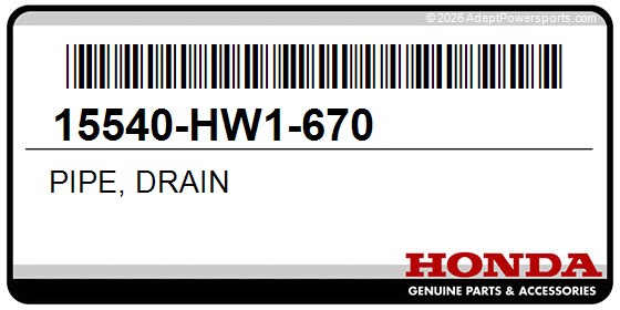 Honda 15540-HW1-670 Pipe, Drain