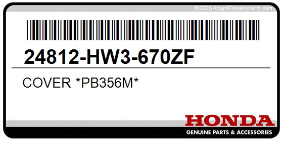 Honda 24812-HW3-670ZF Cover *Pb356m*