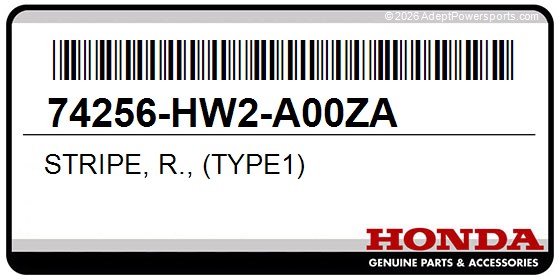 Honda 74256-HW2-A00ZA Stripe, R., (Type1)
