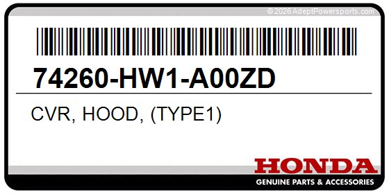 Honda 74260-HW1-A00ZD Cvr, Hood, (Type1)