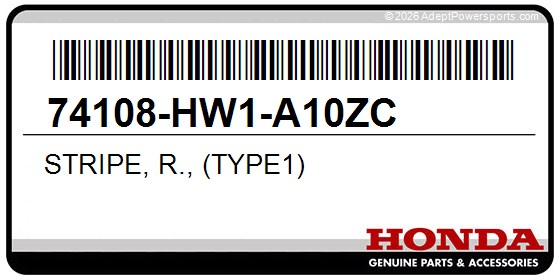Honda 74108-HW1-A10ZC Stripe, R., (Type1)