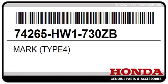 Honda 74265-HW1-730ZB Mark (Type4)