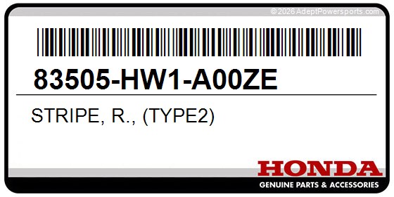 Honda 83505-HW1-A00ZE Stripe, R., (Type2)