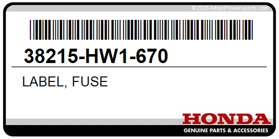 Honda 38215-HW1-670 Label, Fuse