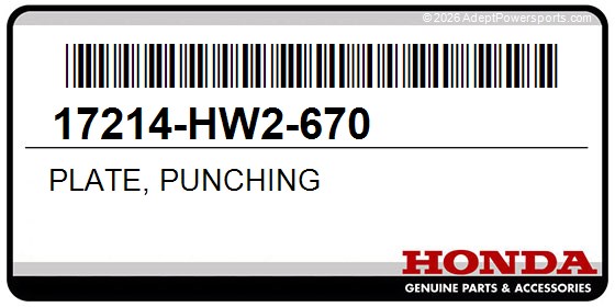 Honda 17214-HW2-670 Plate, Punching
