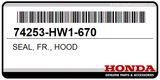 Honda 74253-HW1-670 Seal, Fr., Hood