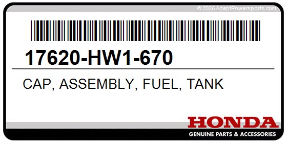 Honda 17620-HW1-670 Cap, Assembly, Fuel, Tank