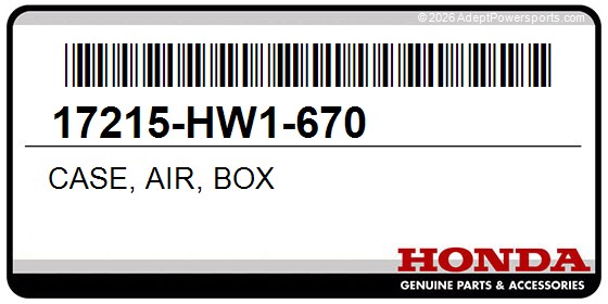 Honda 17215-HW1-670 Case, Air, Box