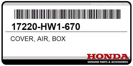 Honda 17220-HW1-670 Cover, Air, Box