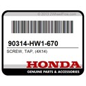 Honda 90314-HW1-670 Screw, Tap, (4X14)