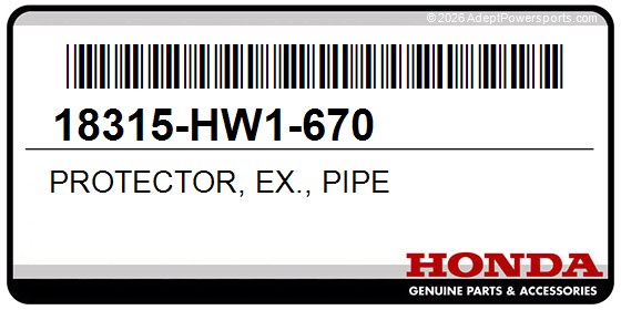 Honda 18315-HW1-670 Protector, Ex., Pipe