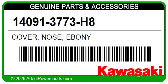 Kawasaki 14091-3773-H8 Cover, Nose, Ebony
