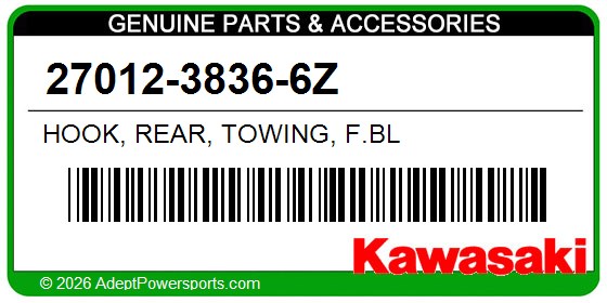 Kawasaki 27012-3836-6Z Hook, Rear, Towing, F.Bl