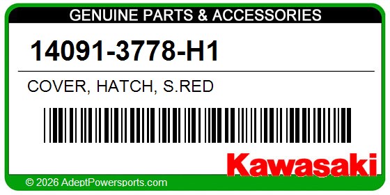 Kawasaki 14091-3778-H1 Cover, Hatch, S.Red