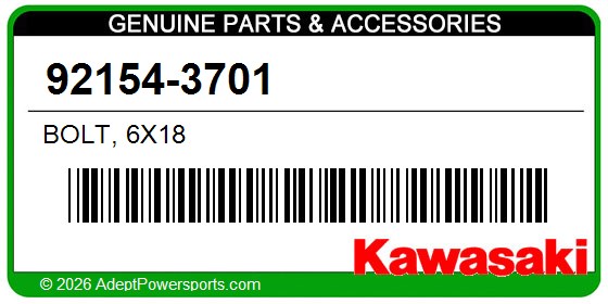 Kawasaki 92154-3701 Bolt, 6X18