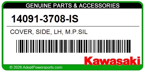 Kawasaki 14091-3708-IS Cover, Side, Lh, M.P.Sil