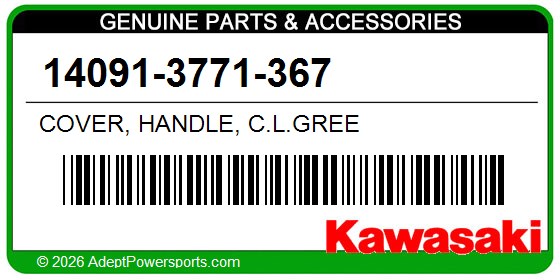 Kawasaki 14091-3771-367 Cover, Handle, C.L.Gree
