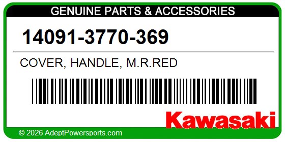 Kawasaki 14091-3770-369 Cover, Handle, M.R.Red