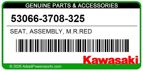 Kawasaki 53066-3708-325 Seat, Assembly, M.R.Red