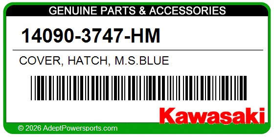 Kawasaki 14090-3747-HM Cover, Hatch, M.S.Blue