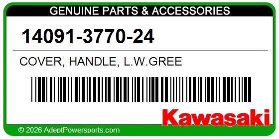 Kawasaki 14091-3770-24 Cover, Handle, L.W.Gree