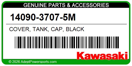 Kawasaki 14090-3707-5M Cover, Tank, Cap, Black