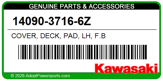 Kawasaki 14090-3716-6Z Cover, Deck, Pad, Lh, F.B