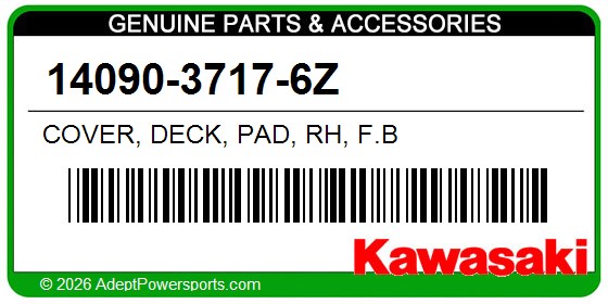 Kawasaki 14090-3717-6Z Cover, Deck, Pad, Rh, F.B