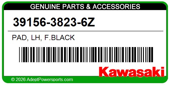 Kawasaki 39156-3823-6Z Pad, Lh, F.Black