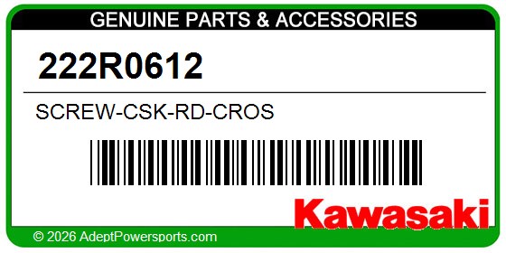Kawasaki 222R0612 Screw-Csk-Rd-Cros