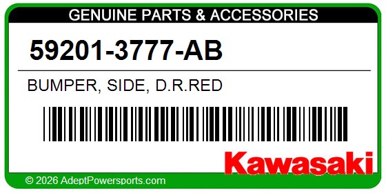 Kawasaki 59201-3777-AB Bumper, Side, D.R.Red
