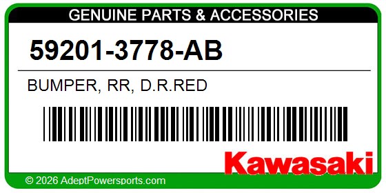 Kawasaki 59201-3778-AB Bumper, Rr, D.R.Red