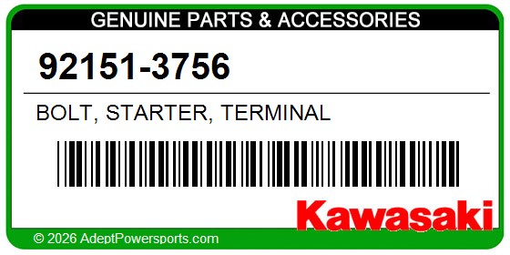 Kawasaki 92151-3756 Bolt, Starter, Terminal