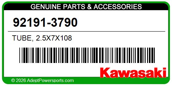 Kawasaki 92191-3790 Tube, 2.5X7x108
