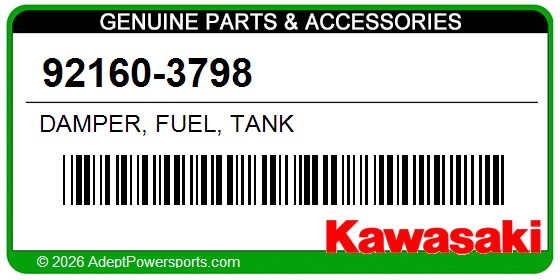 Kawasaki 92160-3798 Damper, Fuel, Tank