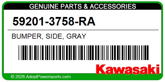 Kawasaki 59201-3758-RA Bumper, Side, Gray