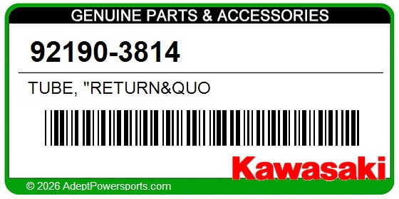 Kawasaki 92190-3814 Tube, "Return&Quo