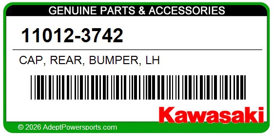 Kawasaki 11012-3742 Cap, Rear, Bumper, Lh