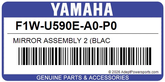 Yamaha F1W-U590E-A0-P0 Mirror Assembly 2 (Blac