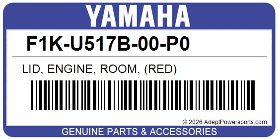 Yamaha F1K-U517B-00-P0 Lid, Engine, Room, (Red)