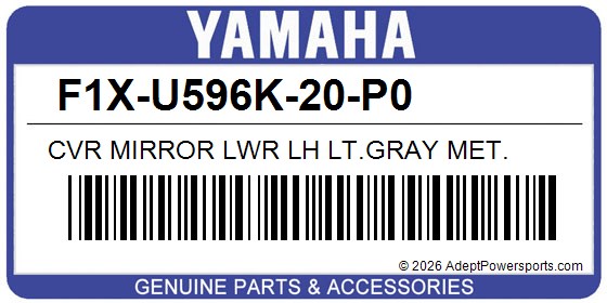 Yamaha F1X-U596K-20-P0 Cvr Mirror Lwr Lh Lt.Gray Met.