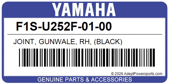 Yamaha F1S-U252F-01-00 Joint, Gunwale, Rh, (Black)