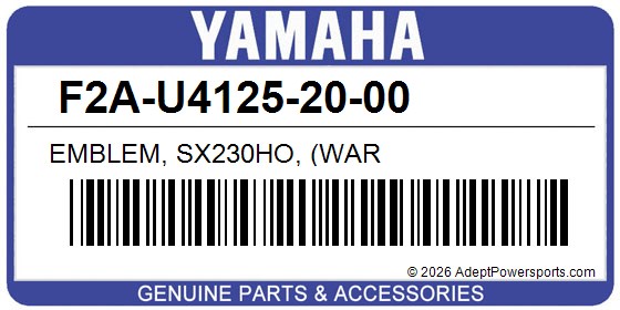 Yamaha F2A-U4125-20-00 Emblem, Sx230ho, (War