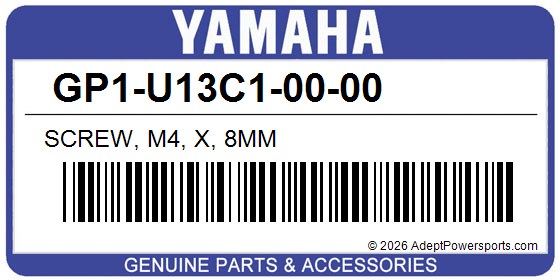 Yamaha GP1-U13C1-00-00 Screw, M4, X, 8Mm