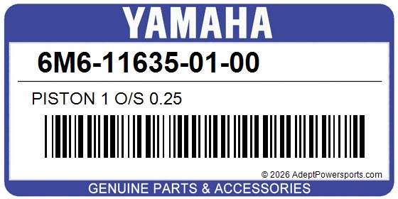Yamaha 6M6-11635-01-00 Piston 1 O/S 0.25