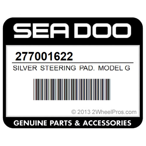 Sea-Doo 277001622 Silver Steering Pad. Model Gts